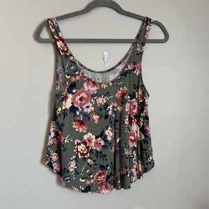 Soft & Sexy AEO Green Floral Tank